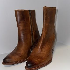 Women’s Leather Block Heel Booties